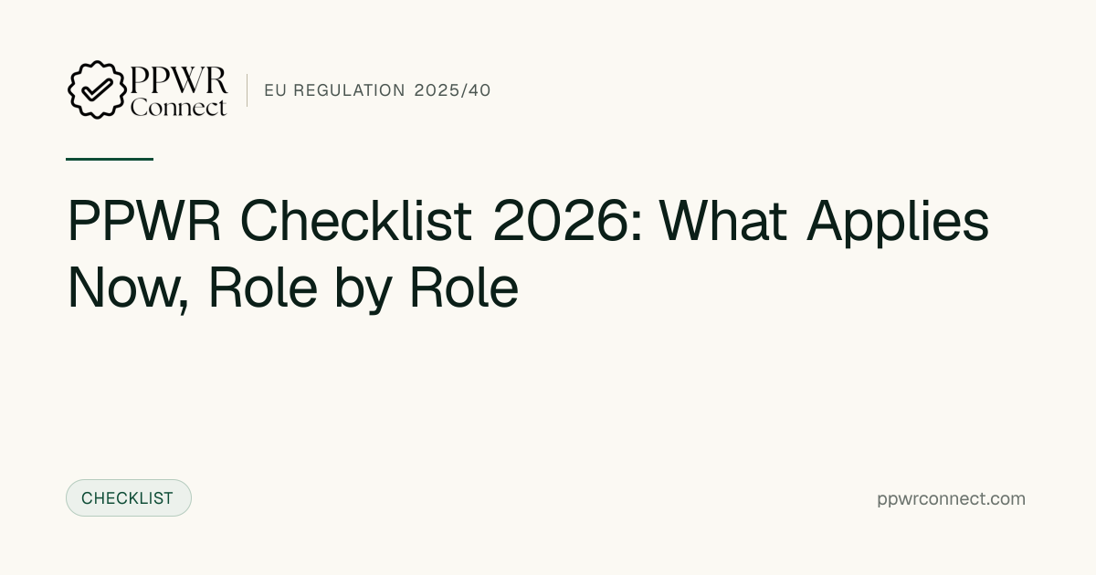 PPWR Checklist 2026: What Applies Now, Role by Role