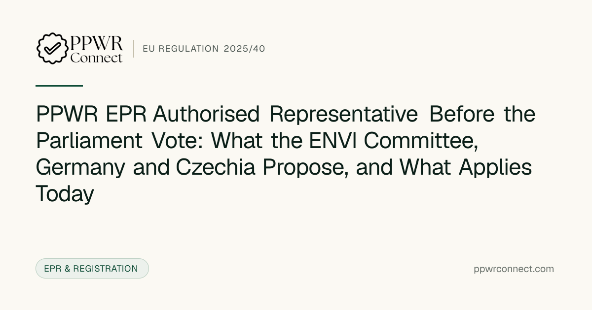 PPWR EPR Authorised Representative Before the Parliament Vote: What the ...